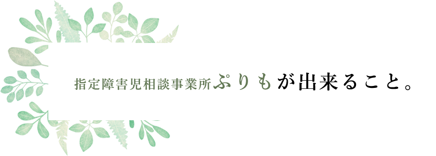 指定障害児相談事業所ぷりもが出来ること。